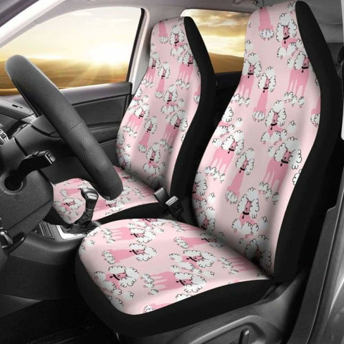 Poodle Pink Color Patterns Car Seat Covers