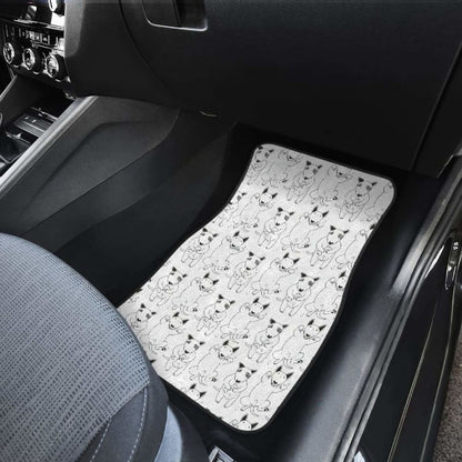 Bull Terrier Pattern Print Design  Front And Back Car Mats