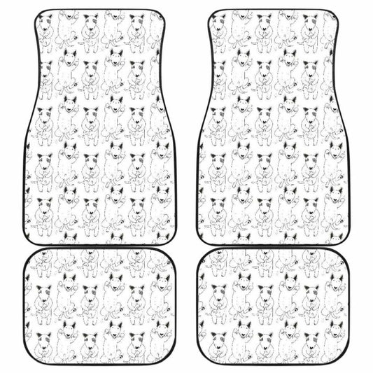 Bull Terrier Pattern Print Design  Front And Back Car Mats