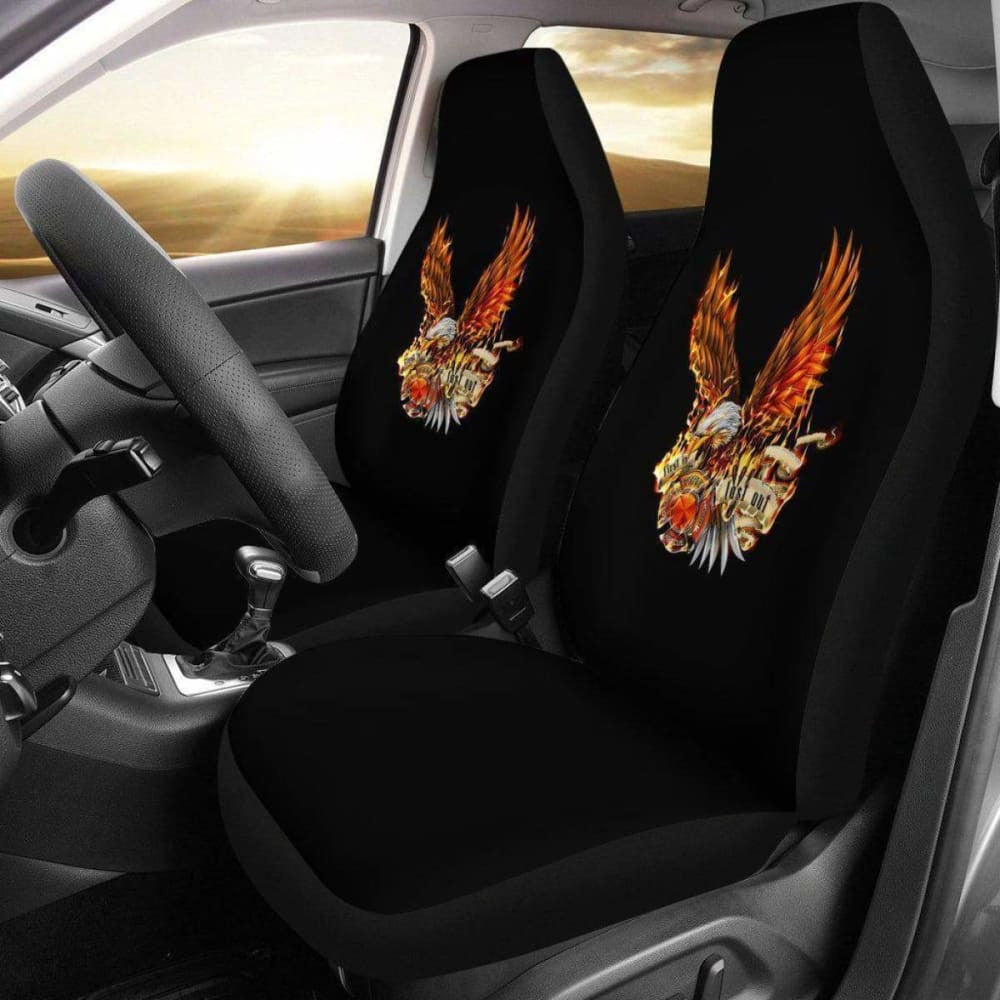 Firefighter First In Last Out Eagle Design Seat Covers