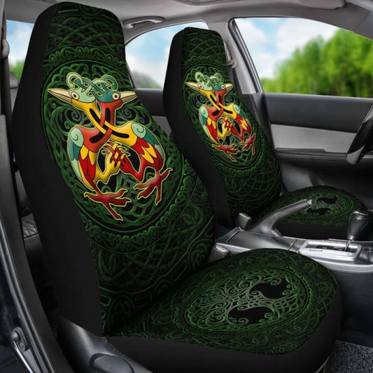 Celtic Heron With Tree Of Life Car Seat Covers - The Messengers Of Gods