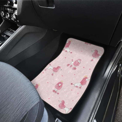Poodle Dog Pink Color Theme Front And Back Car Mats