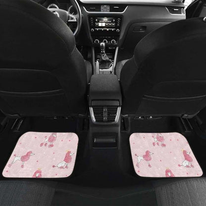 Poodle Dog Pink Color Theme Front And Back Car Mats