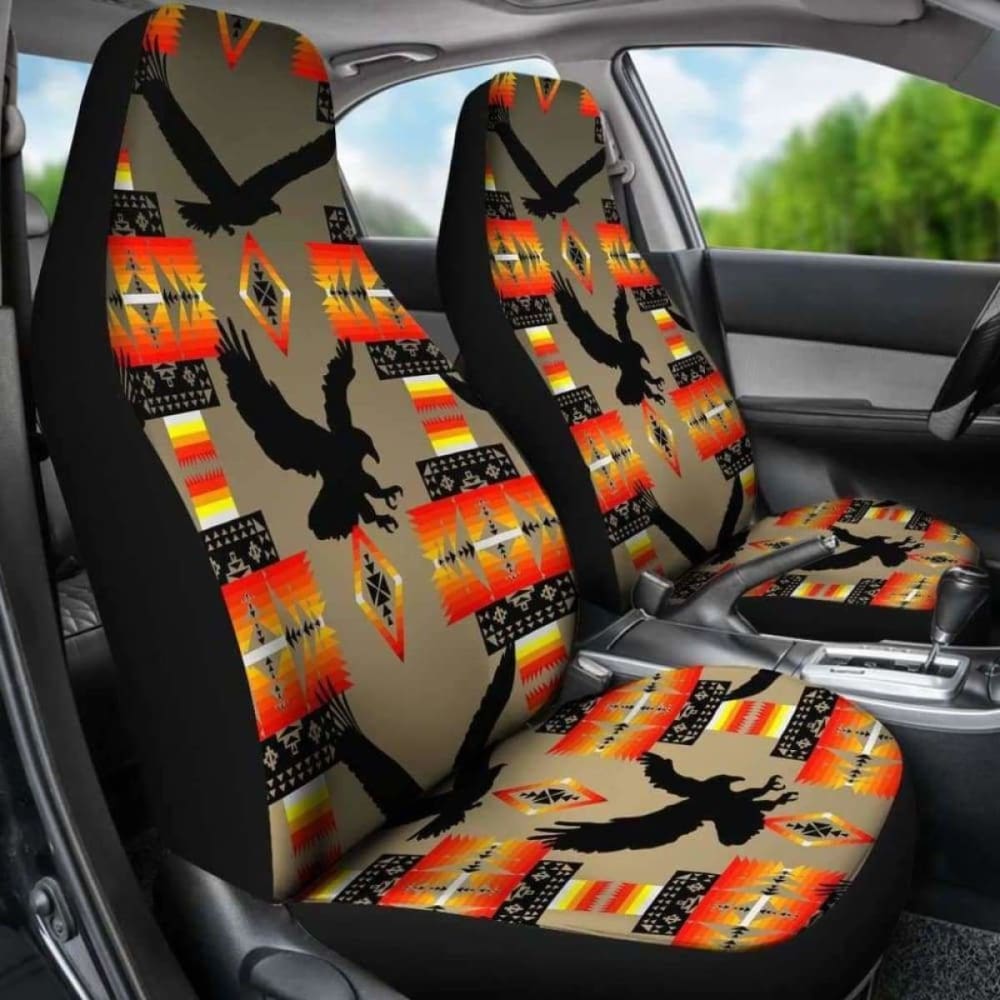 Eagle Brownish Gray Fade Car Seat Covers