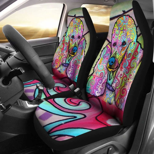 Poodle Design Car Seat Covers Colorful Back