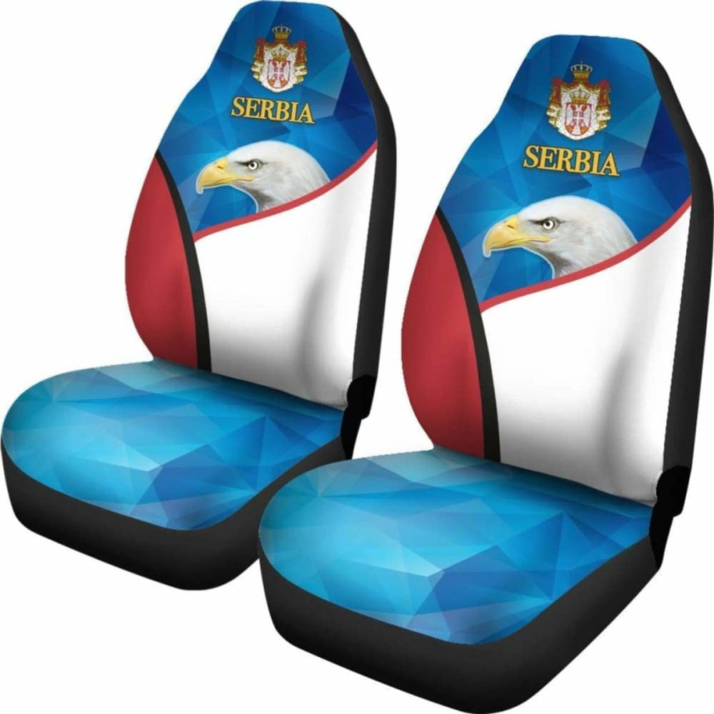 Serbia Car Seat Covers White Eagle Version
