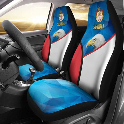 Serbia Car Seat Covers White Eagle Version