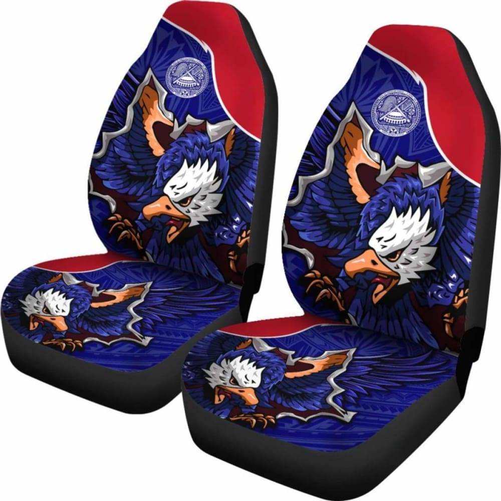 American Samoa Car Seat Covers - Eagle Style Polynesian Patterns -