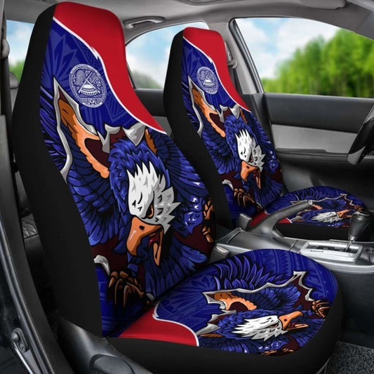 American Samoa Car Seat Covers - Eagle Style Polynesian Patterns -
