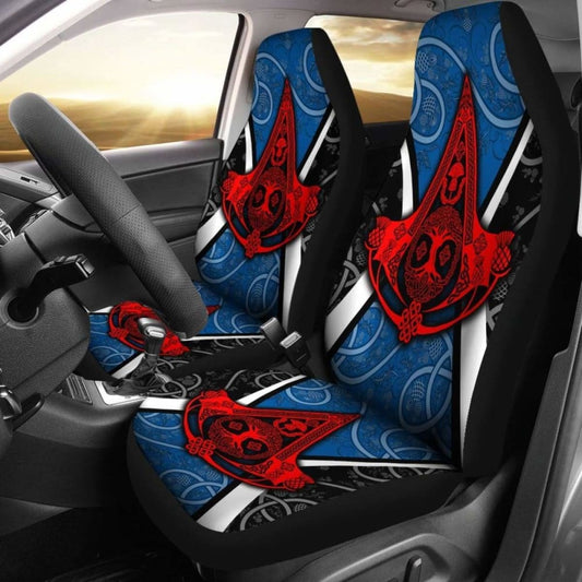 Celtic Car Seat Covers - Celtic Scotland Thistle With Tree Of Life And Knot Ornaments