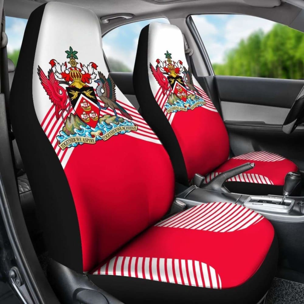Trinidad And Tobago White Coat Of Arms Car Seat Covers
