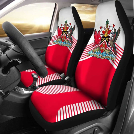 Trinidad And Tobago White Coat Of Arms Car Seat Covers