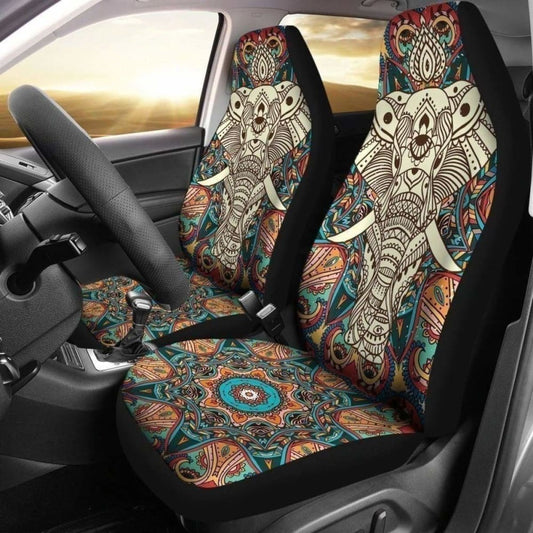 Boho Elephant Car Seat Covers Mandala Yoga Lover Gift