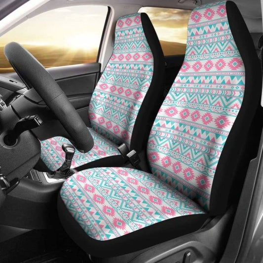 Pink And Turquoise Aztec Pattern Car Seat Covers