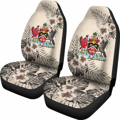 Trinidad And Tobago Car Seat Covers - The Beige Hibiscus (Set Of Two)