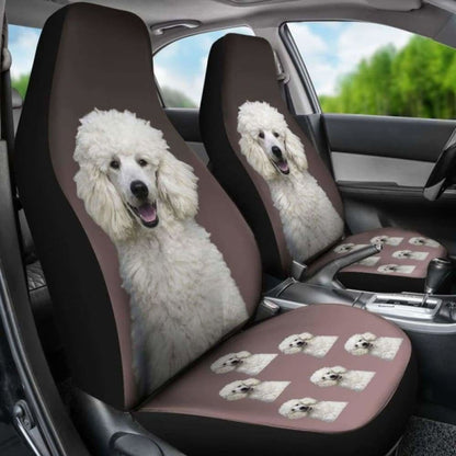 Poodle Car Seat Cover White