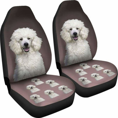 Poodle Car Seat Cover White