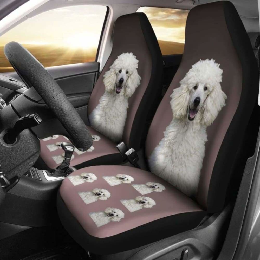 Poodle Car Seat Cover White