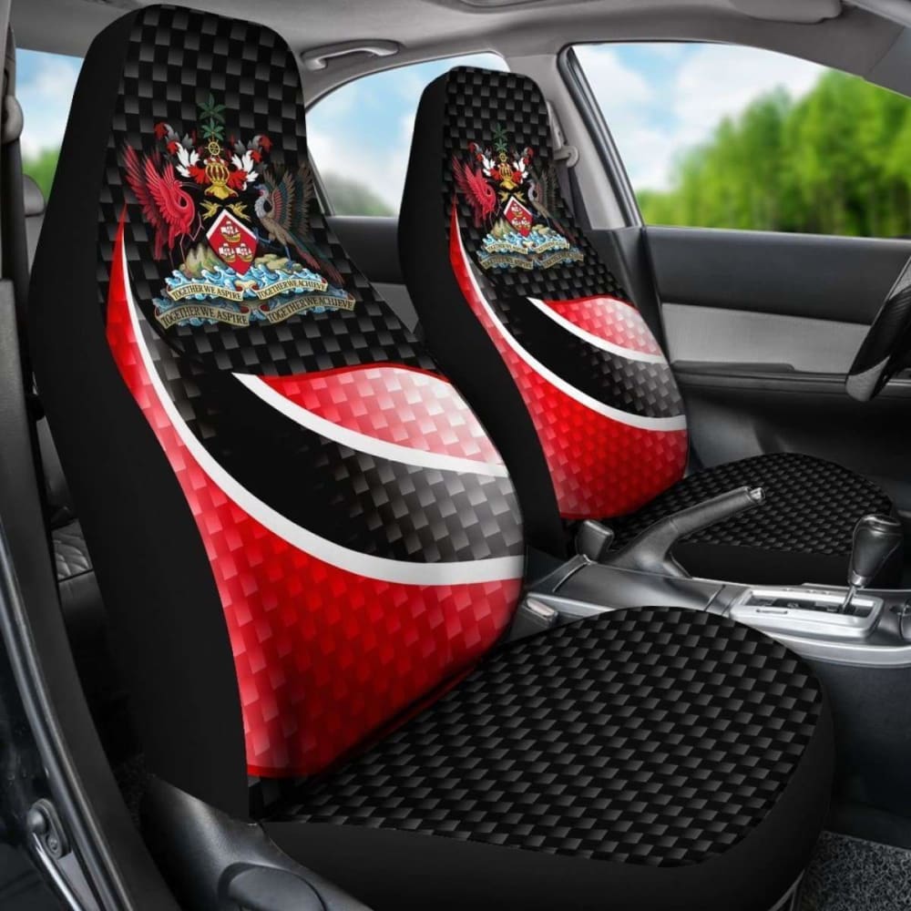 Trinidad And Tobago Car Seat Covers - Trinidad And Tobago Flag  And Coat Of Arms -