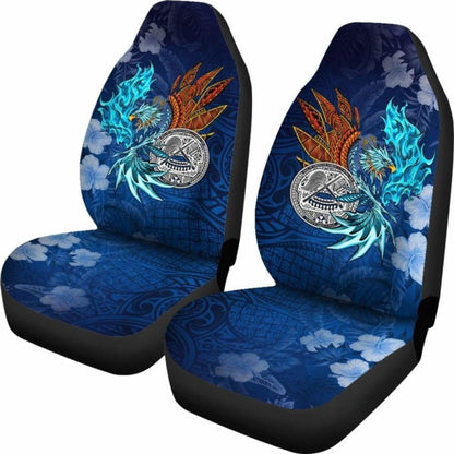 American Samoa Polynesian Car Seat Covers -  Blue Polynesian Eagle -