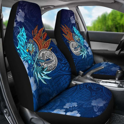 American Samoa Polynesian Car Seat Covers -  Blue Polynesian Eagle -