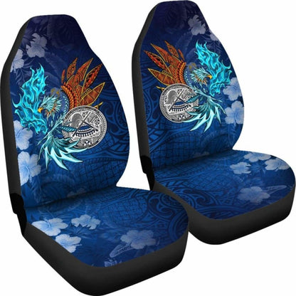 American Samoa Polynesian Car Seat Covers -  Blue Polynesian Eagle -