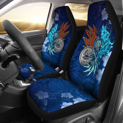 American Samoa Polynesian Car Seat Covers -  Blue Polynesian Eagle -