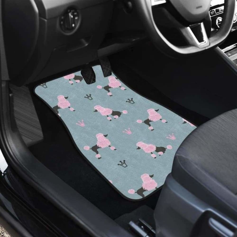 Poodle Dog Pattern Front And Back Car Mats