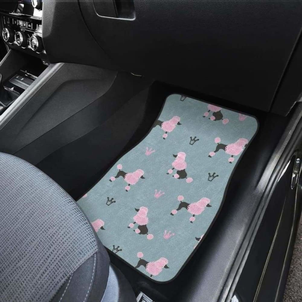 Poodle Dog Pattern Front And Back Car Mats
