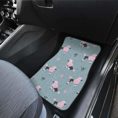 Poodle Dog Pattern Front And Back Car Mats