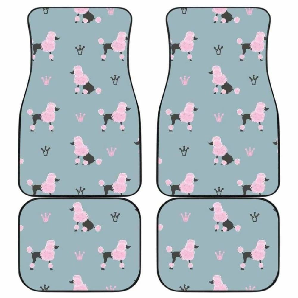 Poodle Dog Pattern Front And Back Car Mats