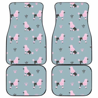 Poodle Dog Pattern Front And Back Car Mats