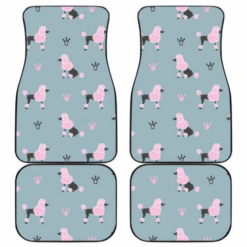Poodle Dog Pattern Front And Back Car Mats