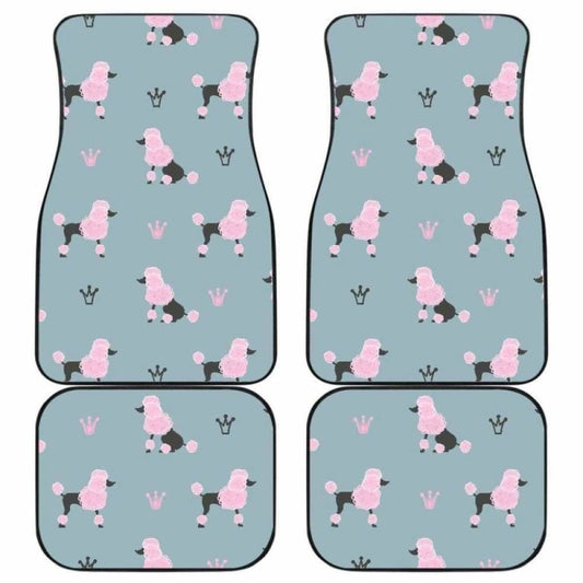 Poodle Dog Pattern Front And Back Car Mats