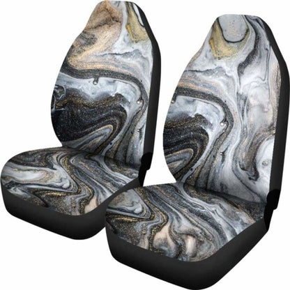 Gold & Brown Marble Print Car Seat Covers