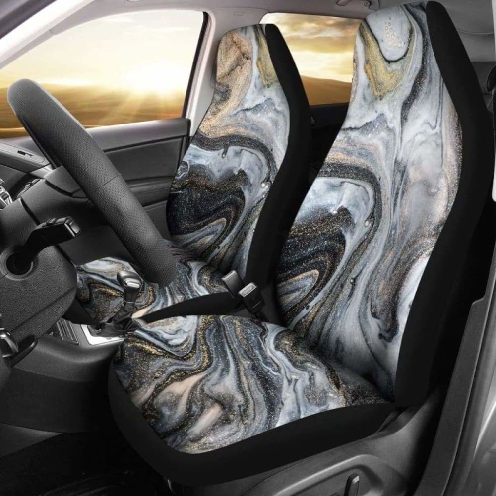 Gold & Brown Marble Print Car Seat Covers