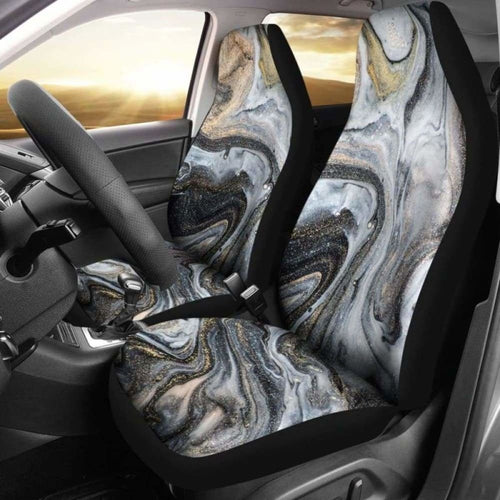 Gold & Brown Marble Print Car Seat Covers