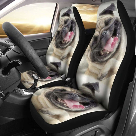 Smiling Pug Car Seat Covers