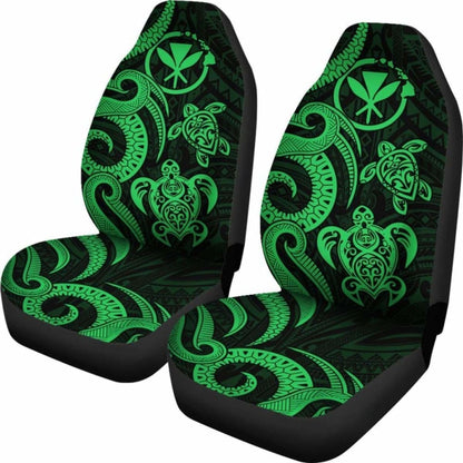 Polynesian Hawaii Car Seat Covers - Green Tentacle Turtle -