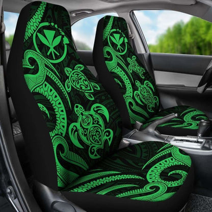 Polynesian Hawaii Car Seat Covers - Green Tentacle Turtle -