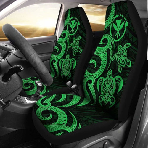 Polynesian Hawaii Car Seat Covers - Green Tentacle Turtle -