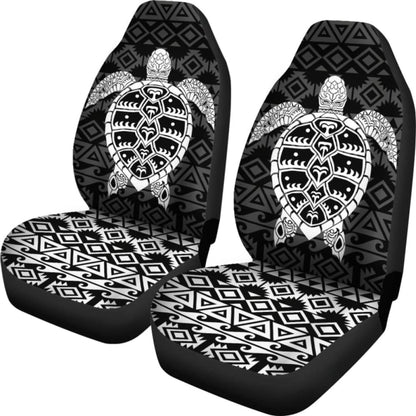 Polynesian Car Seat Covers - Polynesian Turtle Pattern White