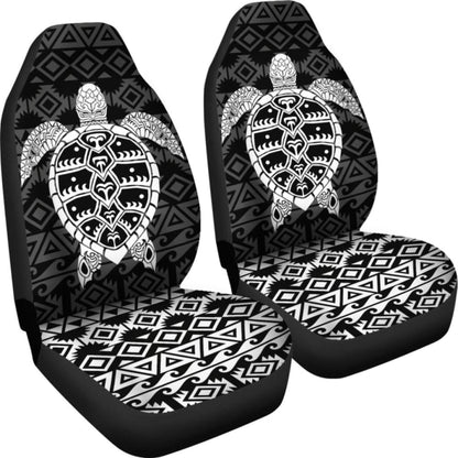 Polynesian Car Seat Covers - Polynesian Turtle Pattern White