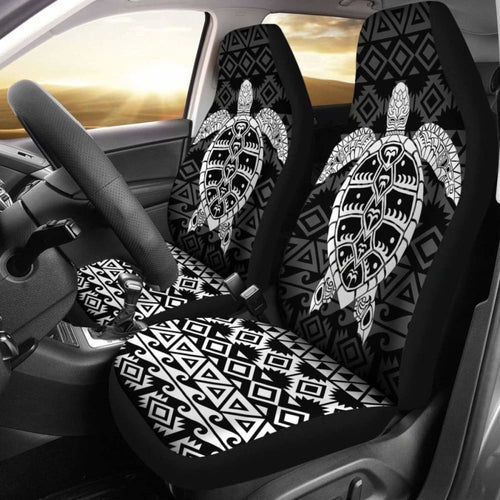 Polynesian Car Seat Covers - Polynesian Turtle Pattern White