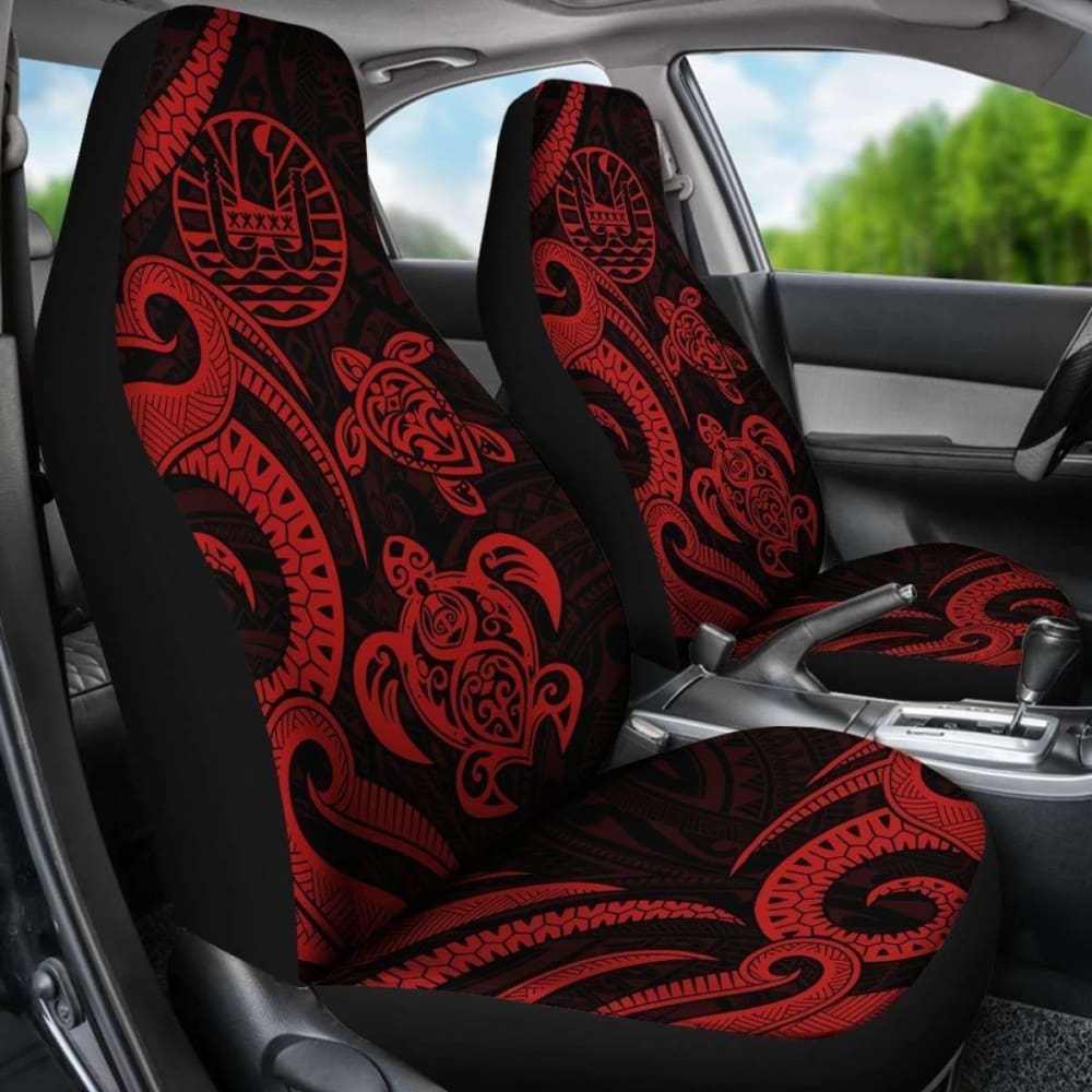 Tahiti Polynesian Car Seat Covers - Red Tentacle Turtle -