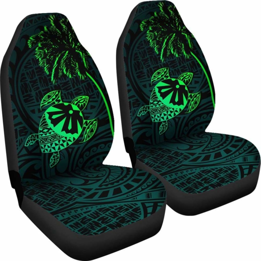 Fiji Islands Tapa Turtle Green Car Seat Covers