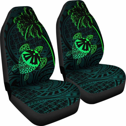 Fiji Islands Tapa Turtle Green Car Seat Covers