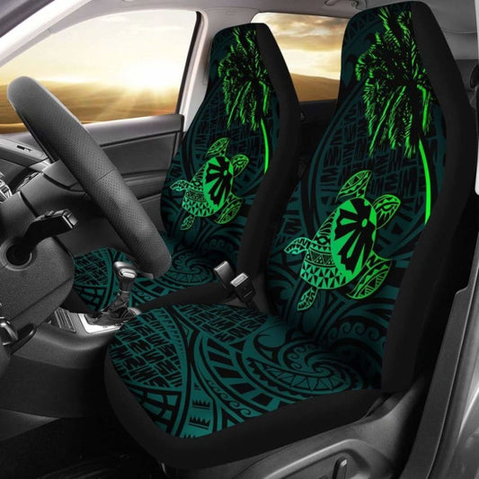 Fiji Islands Tapa Turtle Green Car Seat Covers