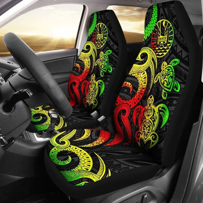 Tahiti Polynesian Car Seat Covers - Reggae Tentacle Turtle -