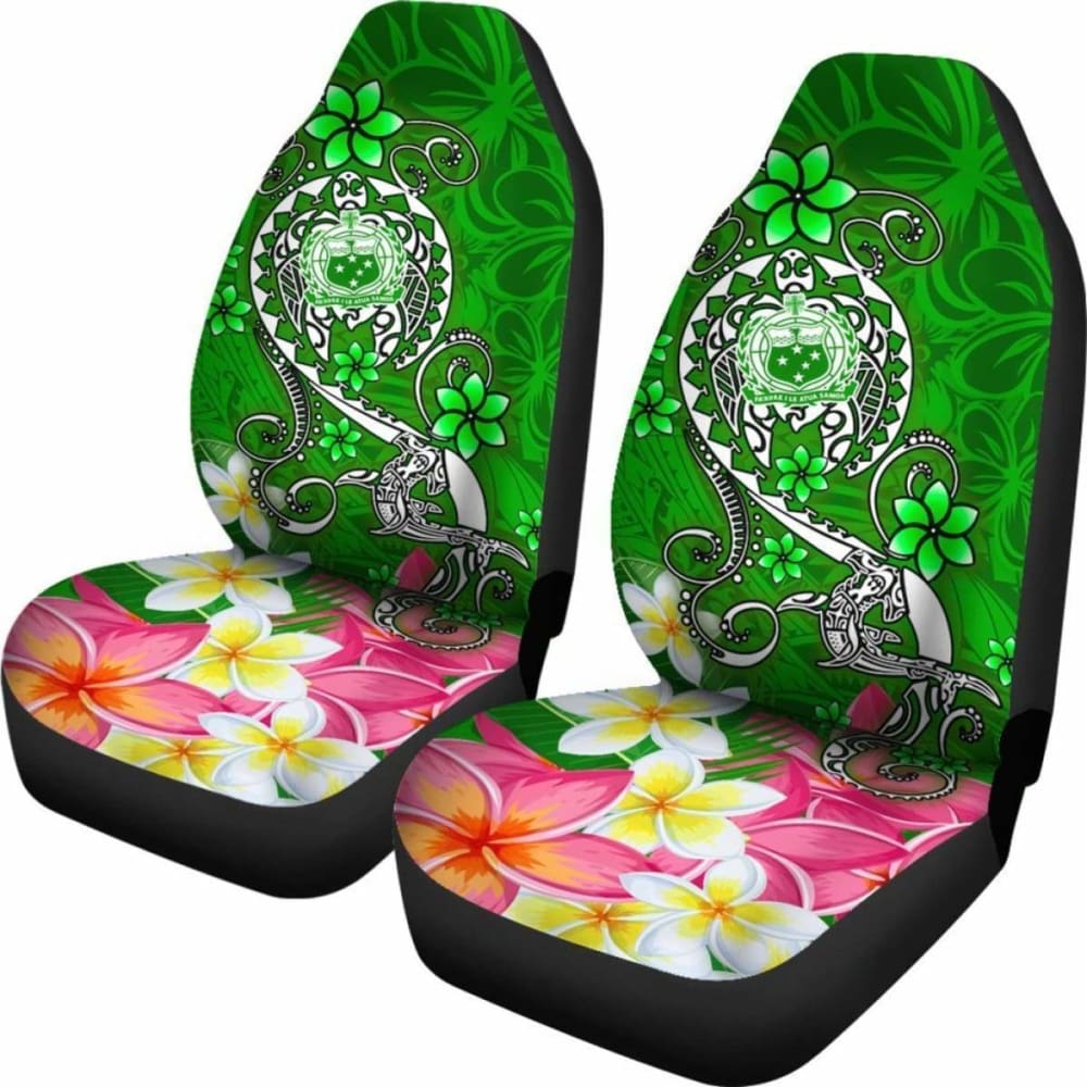 Samoa Car Seat Covers - Turtle Plumeria (Green) -